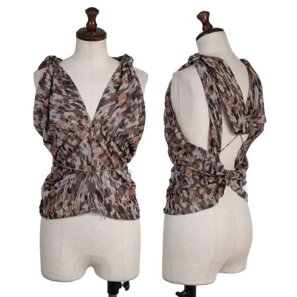 Jean Paul GAULTIER FEMME Graphic Print Mesh Vest Multi-Color 40 K-176199_001