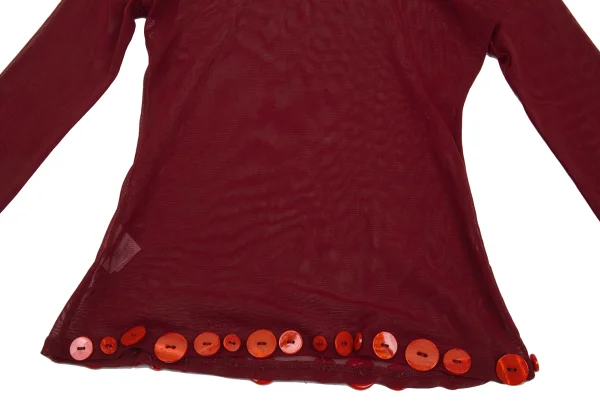 JPG by GAULTIER Hem Buttons Mesh Turtleneck T Shirt K-176207_008