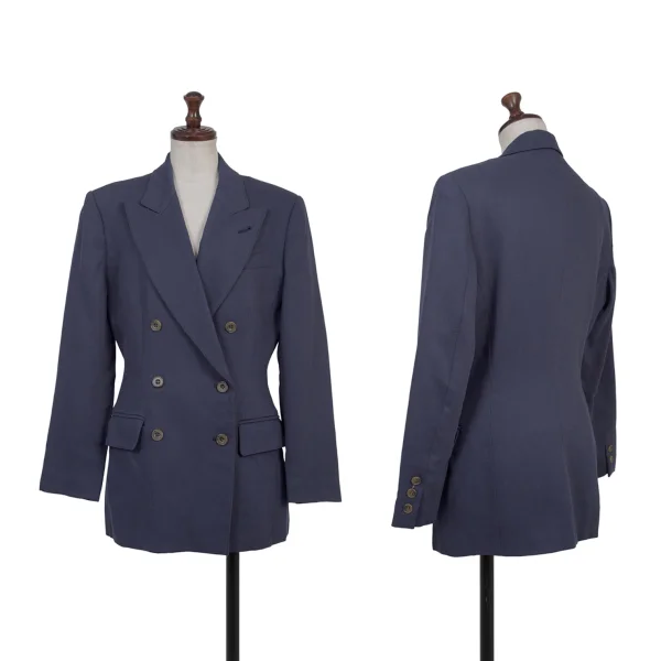 JUNIOR GAULTIER Wool Double Breasted Jacket Navy 40 K-176208_001