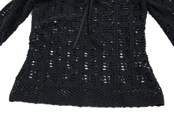 JUNIOR GAULTIER Neck Ribbon Cotton Lace Knit Top K-176210_010