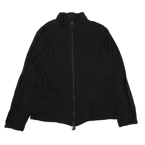 Jean Paul GAULTIER Cotton Mesh Zip Knit Top Black 48 K-176212_001