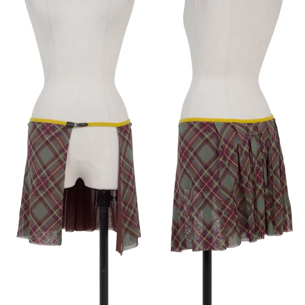 Jean Paul GAULTIER Bias Check Mesh Dress & Over Skirt K-176216_003