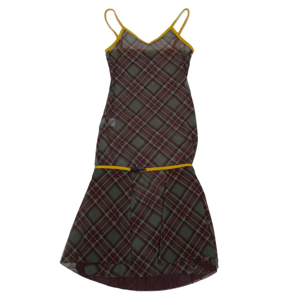 Jean Paul GAULTIER Bias Check Mesh Dress & Over Skirt K-176216_004