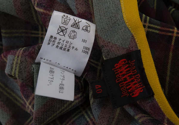 Jean Paul GAULTIER Bias Check Mesh Dress & Over Skirt K-176216_018