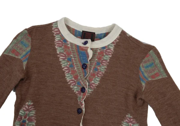 Jean Paul GAULTIER CLASSIQUE Print Clear Buttons Short Cardigan K-176218_003