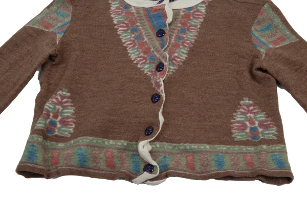 Jean Paul GAULTIER CLASSIQUE Print Clear Buttons Short Cardigan K-176218_008