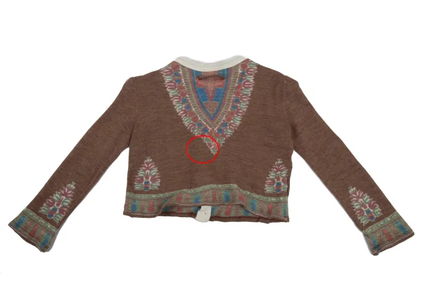Jean Paul GAULTIER CLASSIQUE Print Clear Buttons Short Cardigan K-176218_010