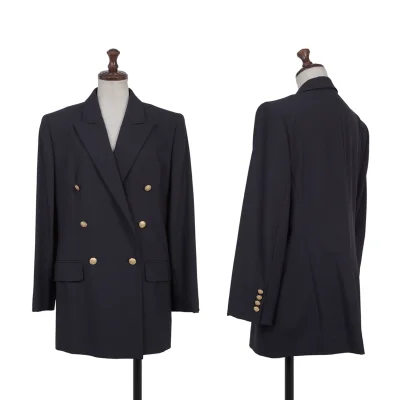 Burberrys' Wool Double Breasted Peaked Lapel Jacket