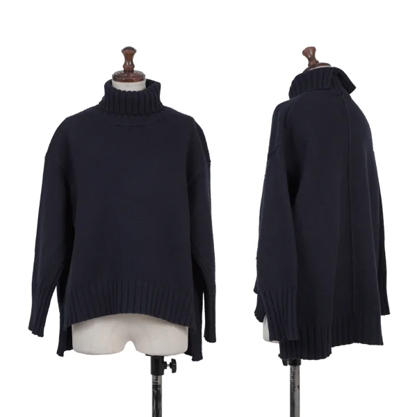 MACPHEE Wool Blend Turtleneck Knit Sweater Navy S K-176226_001