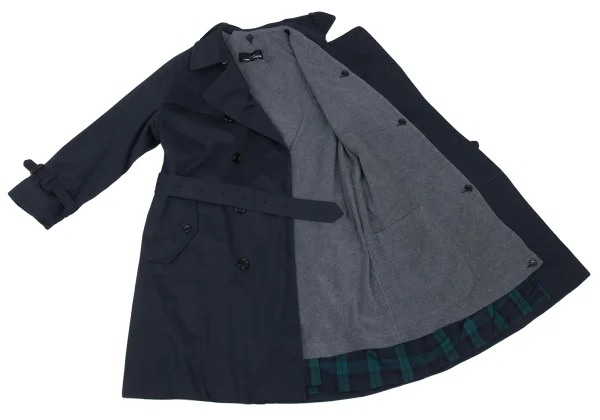 tricot COMME des GARCONS Detachable Liner Check Pattern Lining Trench Coat K-176231_011