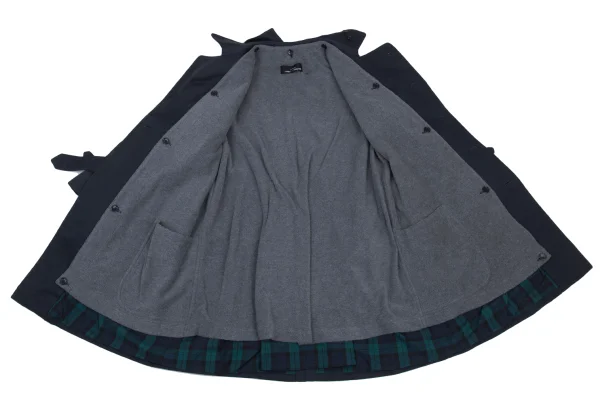 tricot COMME des GARCONS Detachable Liner Check Pattern Lining Trench Coat K-176231_012