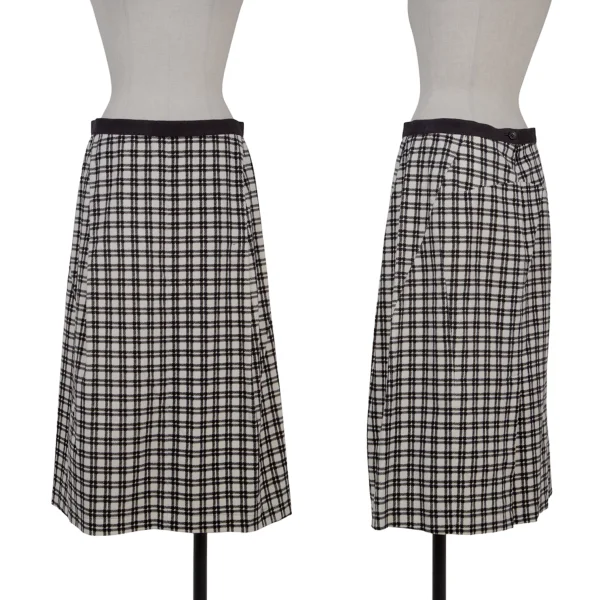 tricot COMME des GARCONS Velour Check Skirt White,Black M K-176233_001