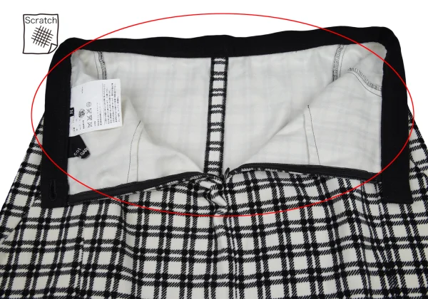 tricot COMME des GARCONS Velour Check Skirt K-176233_011