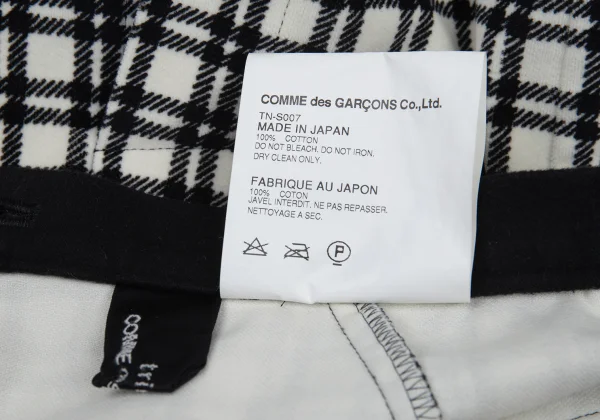 tricot COMME des GARCONS Velour Check Skirt K-176233_016