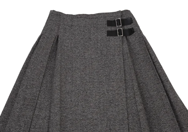 tricot COMME des GARCONS Wool Check Lining Tweed Pleated Wrap Skirt K-176234_003