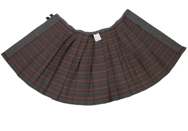 tricot COMME des GARCONS Wool Check Lining Tweed Pleated Wrap Skirt K-176234_008