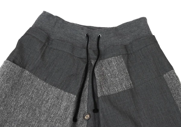 Y's Wool Front Button Design Switching Skirt K-176242_003