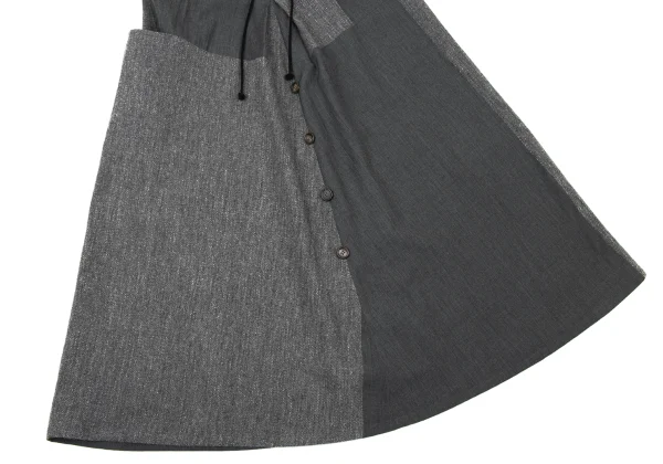 Y's Wool Front Button Design Switching Skirt K-176242_007