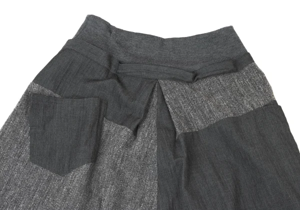 Y's Wool Front Button Design Switching Skirt K-176242_011