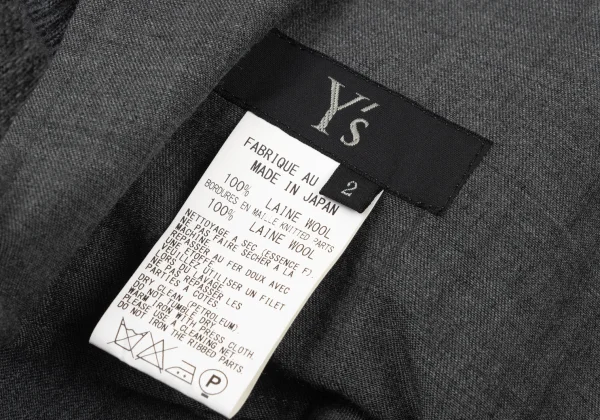 Y's Wool Front Button Design Switching Skirt K-176242_013
