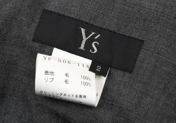 Y's Wool Front Button Design Switching Skirt K-176242_014