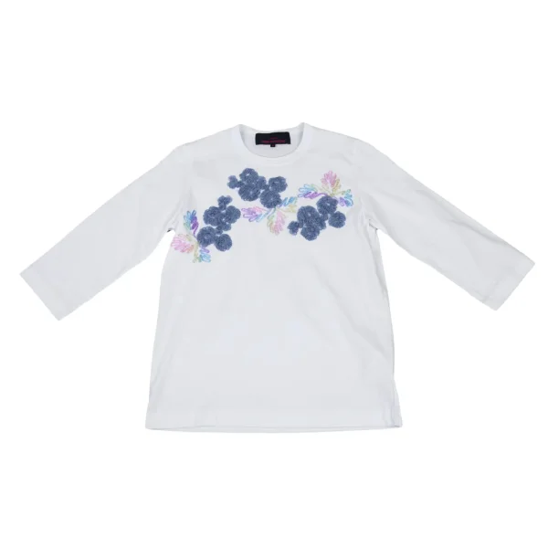 tricot COMME des GARCONStricot Special Floral Embroidery 3/4 Sleeve Top K-176247_002
