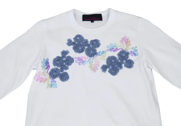 tricot COMME des GARCONStricot Special Floral Embroidery 3/4 Sleeve Top K-176247_003
