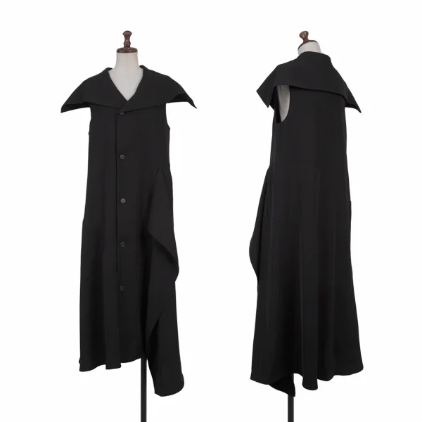 LIMI feu Poly Wide Collar Sleeveless Dress Black 2 K-176252_001