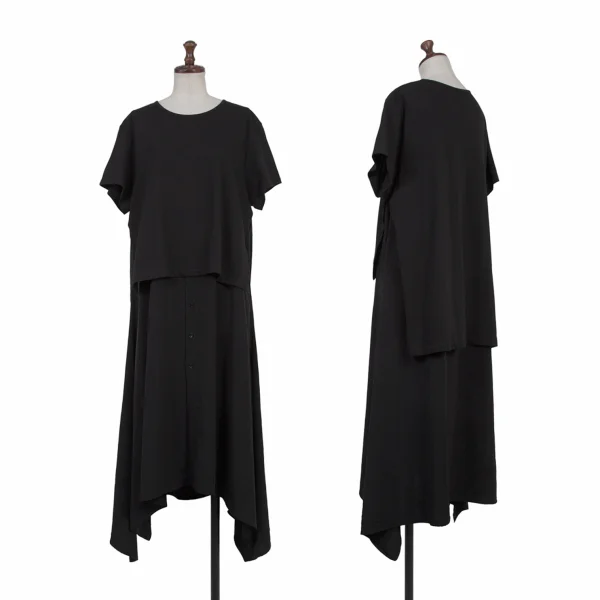Ground Y Shirt Layered Jersey T Dress Black 1 K-176255_001