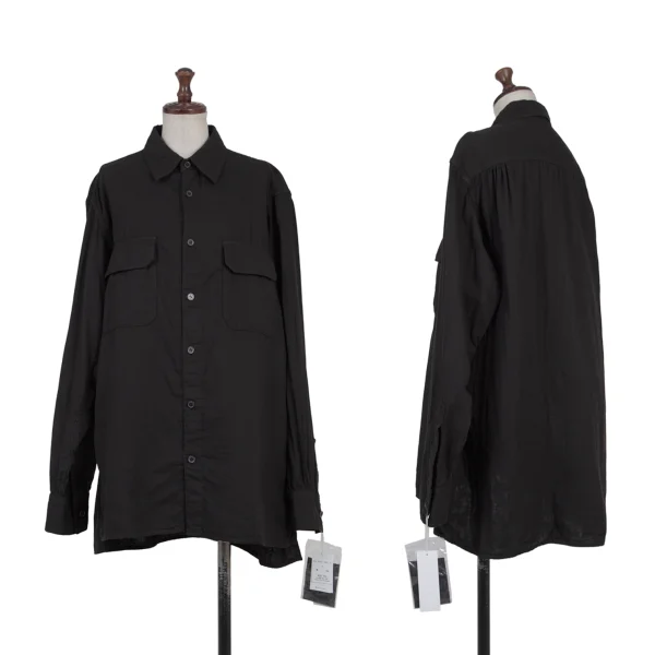 S'YTE Dyed Cotton Flap Pocket Shirt Black 2 K-176256_001