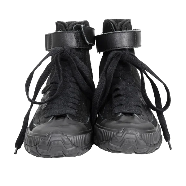 Y's Leather Switching Canvas High Cut Sneakers K-176259_002