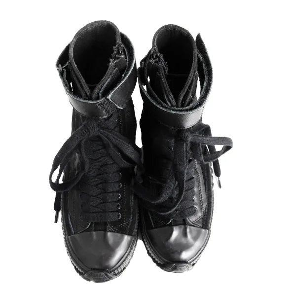 Y's Leather Switching Canvas High Cut Sneakers K-176259_003