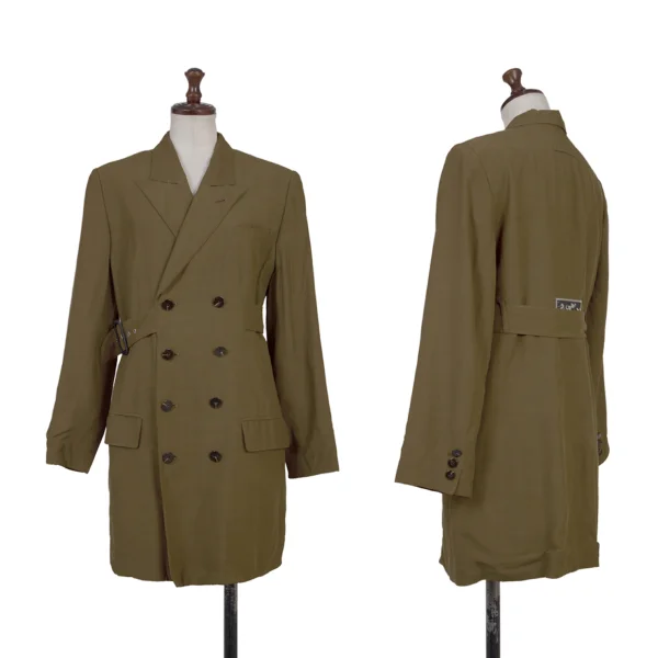 Jean Paul GAULTIER FEMME Rayon Silk Belted Jacket Mocha 42 K-176261_001
