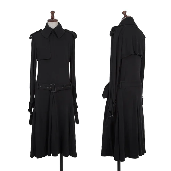 Jean Paul GAULTIER FEMME Pullover Trench Design Dress Black 38 K-176264_001