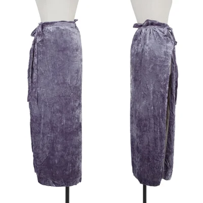 Jean Paul GAULTIER FEMME Velour Sheer Layered Wrap Skirt