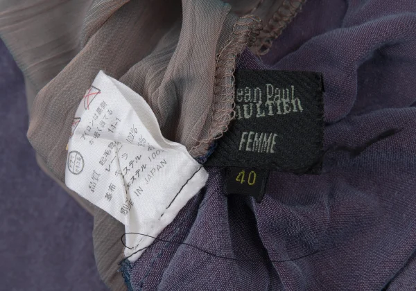 Jean Paul GAULTIER FEMME Velour Sheer Layered Wrap Skirt K-176271_013