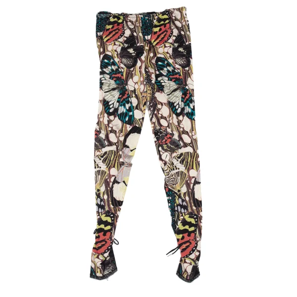 Jean Paul GAULTIER FEMME Butterfly Print Back Lace-Up Stretch Pants  Multi-Color 40 K-176272_001