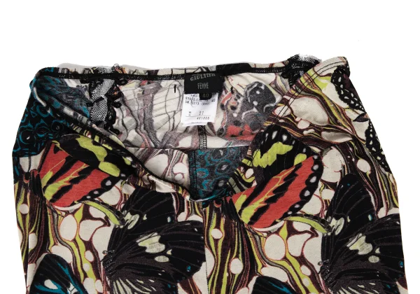 Jean Paul GAULTIER FEMME Butterfly Print Back Lace-Up Stretch Pants  K-176272_004