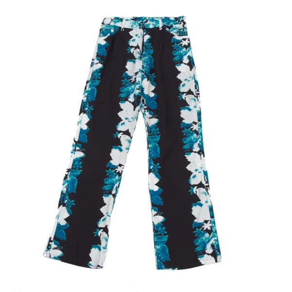 Jean Paul GAULTIER FEMME Rayon Floral Print Pants Blue,Black,White 40 K-176273_001