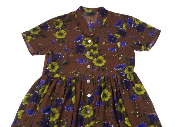 JUNIOR GAULTIER Poly Floral Print Shirt Dress K-176281_003