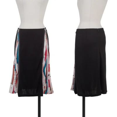 Jean Paul GAULTIER FOR SEPT PREMIERES Zip Design Major Print Switching Skirt