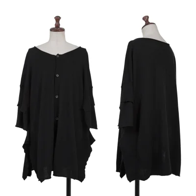 Y's Cotton Blend Layered Sleeve Cardigan