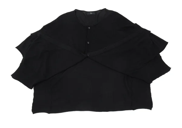 Y's Cotton Blend Layered Sleeve Cardigan K-176296_008