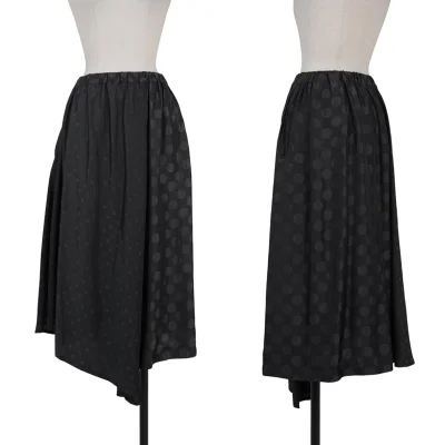 Y's Cupro Dot Pattern Slit Drape Skirt