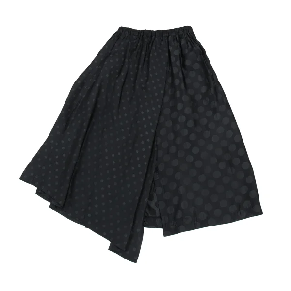 Y's Cupro Dot Pattern Slit Drape Skirt K-176298_002