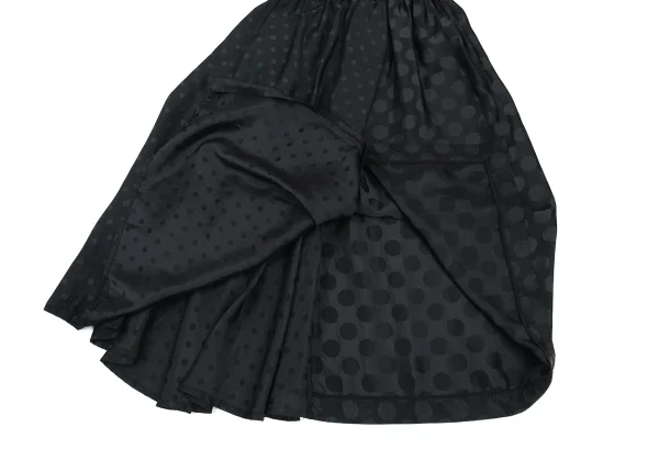 Y's Cupro Dot Pattern Slit Drape Skirt K-176298_008