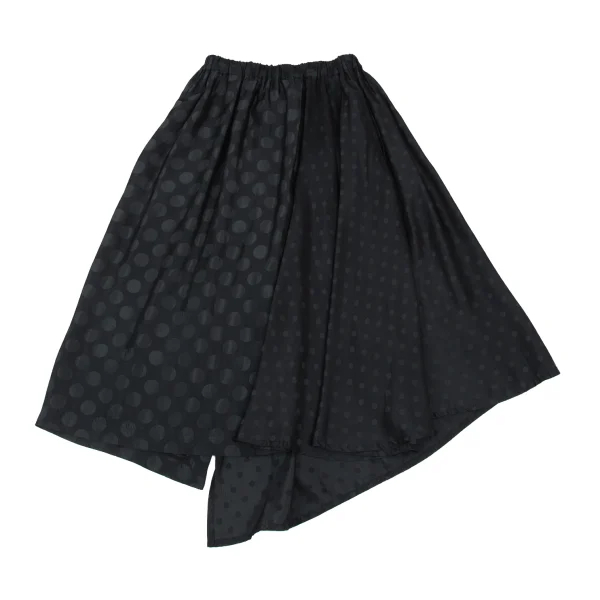 Y's Cupro Dot Pattern Slit Drape Skirt K-176298_009