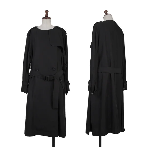 Y's for living Cotton Rayon Collarless Coat Black S-M K-176302_001