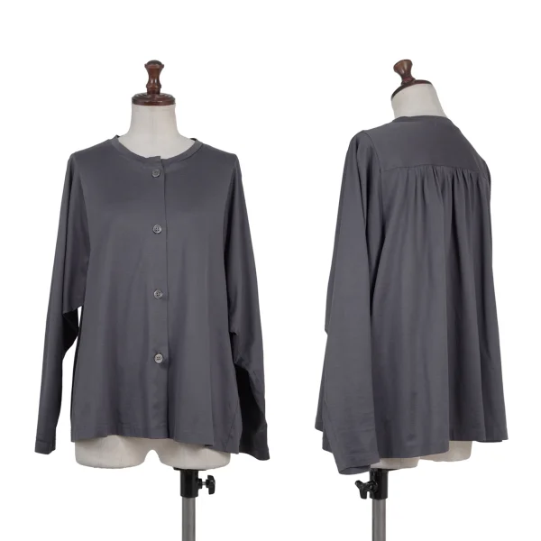 Y's for living Cotton Back Gather Cardigan Grey S-M K-176310_001
