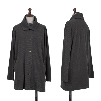 Y's for living Acrylic Blend Velour Striped Cardigan